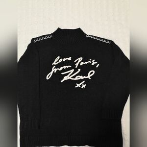 Karl Lagerfeld Paris “Love From Paris” Script Sweater Women's Size XL